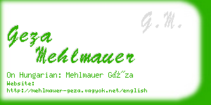 geza mehlmauer business card